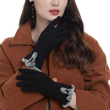 Dimore 3 Pairs Winter Gloves for Women Cold Weather Girls with Touch Screen Fingers Warm Thick Texting (B-3pair(1Black+1Dgrey+1Khaki))