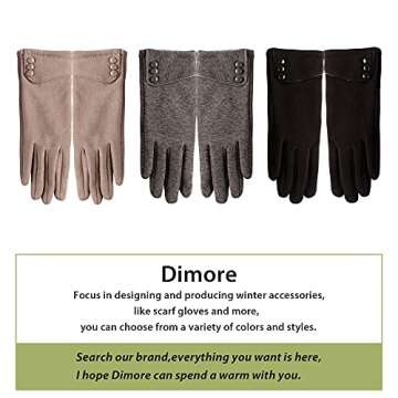 Dimore 3 Pairs Winter Gloves for Women Cold Weather Girls with Touch Screen Fingers Warm Thick Texting (B-3pair(1Black+1Dgrey+1Khaki))