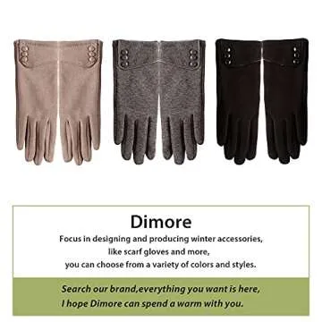 Dimore 3 Pairs Winter Gloves for Women Cold Weather Girls with Touch Screen Fingers Warm Thick Texting (B-3pair(1Black+1Dgrey+1Khaki))