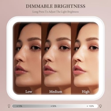 Behaesty Makeup Bag with LED Light, Adjustable Dividers