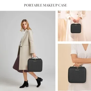 Behaesty Makeup Bag with LED Light, Adjustable Dividers