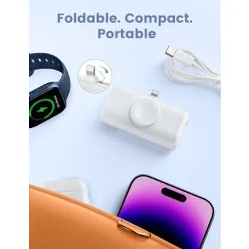 RORRY Portable Charger for iPhone, 5000mAh Small Compact 15W Fast Charging Power Bank Compatible with iPhone 14/13/12/11/XR/X/8 and Apple Watch Series 9/Ultra2/8/Ultra/7/6/5/4/3/SE, White