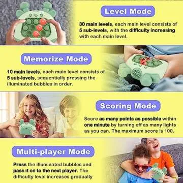Hdcaravan Upgraded Handheld Quick Push Game for Kids 6-12, Sensory Fidget Toys for Kids 8-12, Party Favors Puzzle Pop Bubbles Birthday Gifts for 6 7 8 9 Year Old Boys Girls Teens Adults (Deer-Green)