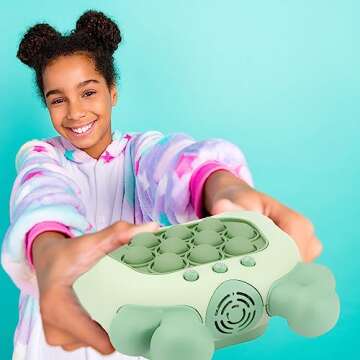 Hdcaravan Upgraded Handheld Quick Push Game for Kids 6-12, Sensory Fidget Toys for Kids 8-12, Party Favors Puzzle Pop Bubbles Birthday Gifts for 6 7 8 9 Year Old Boys Girls Teens Adults (Deer-Green)