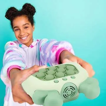 Hdcaravan Upgraded Handheld Quick Push Game for Kids 6-12, Sensory Fidget Toys for Kids 8-12, Party Favors Puzzle Pop Bubbles Birthday Gifts for 6 7 8 9 Year Old Boys Girls Teens Adults (Deer-Green)