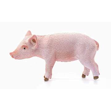 Schleich Farm World Piglet Standing Educational Figurine for Kids Ages 3-8, Pink