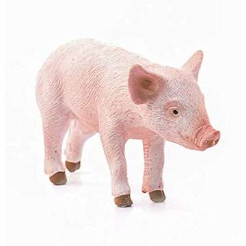 Schleich Farm World Piglet Standing Educational Figurine for Kids Ages 3-8, Pink