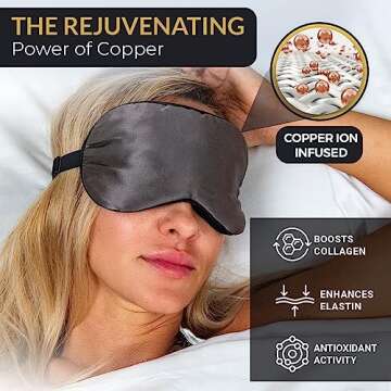 SLEEP FOUNTAIN Anti Aging Silk Sleep Mask for Women, Mulberry Silk Eye Mask for Sleeping and Skin Ca...