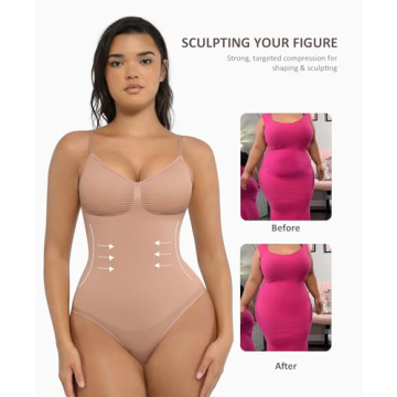 FeelinGirl Tummy Control Shapewear Bodysuit for Women