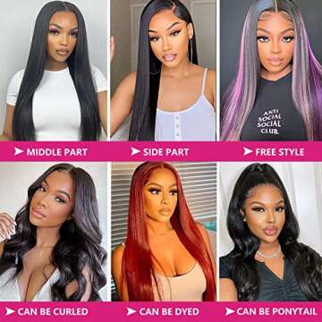 Ysxbui 13x6 Lace Front Wigs Human Hair 180 Density Straight HD Transparent Lace Front Human Hair Wigs for Women 13x6 Lace Front Wigs Human Hair Pre Plucked with Baby Hair Natural Color (26 Inch)