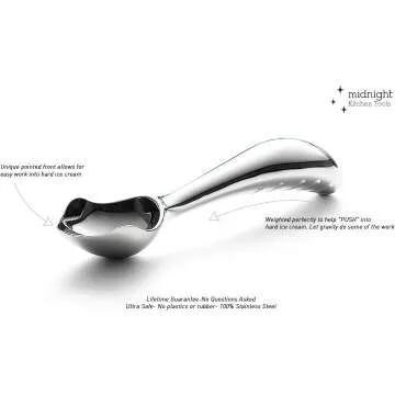 Midnight Scoop Stainless Steel Ice Cream Scoop