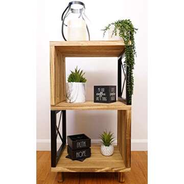 Premium Home Rustic Side Table: Farmhouse End Table for Stylish Living Spaces