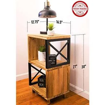 Rustic Side Table – Premium Wood End Table for Unique Decor