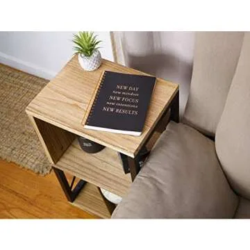 Rustic Side Table – Premium Wood End Table for Unique Decor