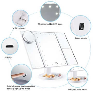 Magicfly Lighted Makeup Mirror with 10X Magnification