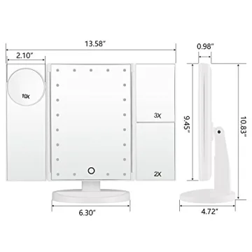 Magicfly Lighted Makeup Mirror with 10X Magnification