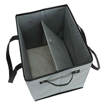 Foraineam 3-Pack Extra Large Reusable Grocery Bags, 14 x 11 x 12 Inch Gray Durable Heavy Duty Grocery Totes Bag Storage Box Bins Collapsible Grocery Shopping Box Bags with Reinforced Bottom