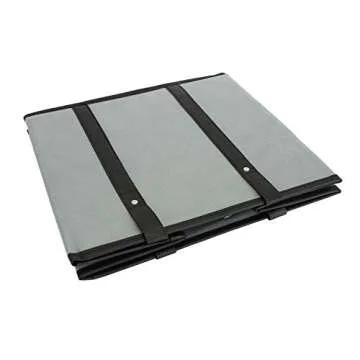 Foraineam 3-Pack Extra Large Reusable Grocery Bags, 14 x 11 x 12 Inch Gray Durable Heavy Duty Grocery Totes Bag Storage Box Bins Collapsible Grocery Shopping Box Bags with Reinforced Bottom