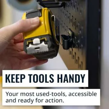 Metal Pegboard Power Tool Organizer, Garage Wall Storage, 3 Panel Pegboard Wall Mount Organizer, Includes 20 Storage Attachments, Solid Steel Holds 450 lbs, 51 in. x 32 in.