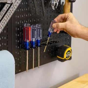 Metal Pegboard Power Tool Organizer, Garage Wall Storage, 3 Panel Pegboard Wall Mount Organizer, Includes 20 Storage Attachments, Solid Steel Holds 450 lbs, 51 in. x 32 in.