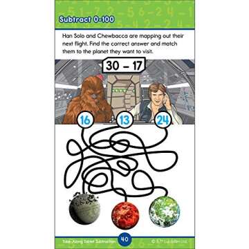Disney Learning Star Wars Take-Along Tablet: Subtraction—Math Activity Workbook for Subtraction Facts 0-20, Subtracting Through 100, 10-Frames, Mazes, ... Ages 6+ (64 pgs) (My Take-Along Tablet)