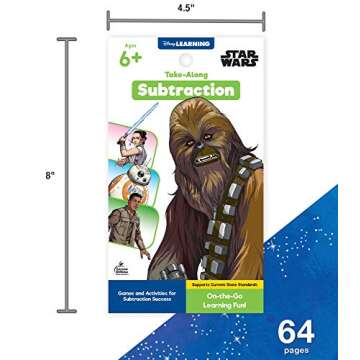 Disney Learning Star Wars Take-Along Tablet: Subtraction—Math Activity Workbook for Subtraction Facts 0-20, Subtracting Through 100, 10-Frames, Mazes, ... Ages 6+ (64 pgs) (My Take-Along Tablet)