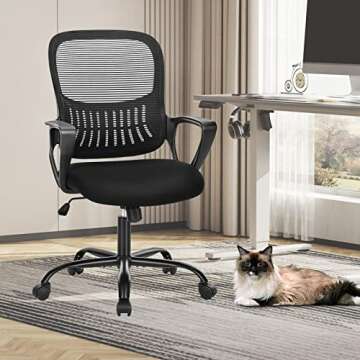 NEWBULIG Office Chair, Ergonomic Office Chair Computer Chair Mesh Home Office Desk Chairs with Armre...