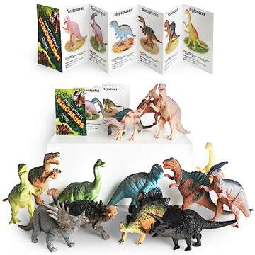BOLEY Monster (15-Pack) Large 7" Toy Dinosaurs Set - Enormous Variety of Authentic Type Plastic Dinosaurs - Great as Dinosaur Party Supplies, Birthday Party Favors, and More