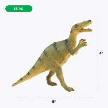 BOLEY Monster (15-Pack) Large 7" Toy Dinosaurs Set - Enormous Variety of Authentic Type Plastic Dinosaurs - Great as Dinosaur Party Supplies, Birthday Party Favors, and More