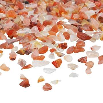 rockcloud 1 lb Carnelian Small Tumbled Chips for Home Decoration and Healing
