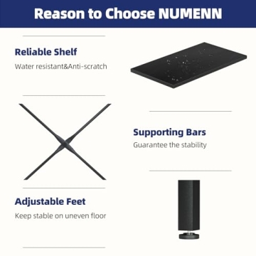 NUMENN Triple Wide Bookshelf Stylish 5 Tier Organizer