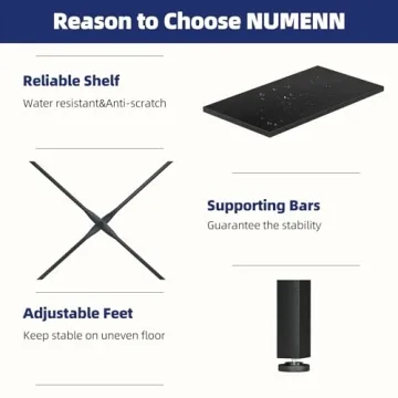 NUMENN Triple Wide Bookshelf Stylish 5 Tier Organizer