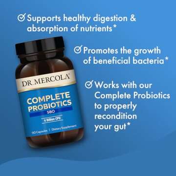 Dr. Mercola Complete Probiotics SBO, 90 Servings (90 Capsules), SBO Probiotic, 4 Billion CFU, Dietary Supplement, Supports Healthy Immune Function, Non-GMO