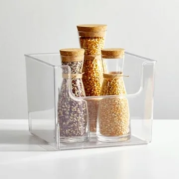 mDesign Clear Plastic Storage Bins 4 Pack Kitchen Pantry Organizer
