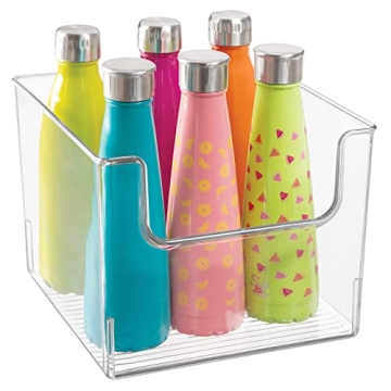 mDesign Clear Plastic Storage Bins 4 Pack Kitchen Pantry Organizer