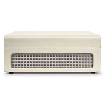 Crosley CR8017A-DU Voyager Vintage Portable Vinyl Record Player Turntable with Bluetooth Receiver and Built-in Speakers, Dune