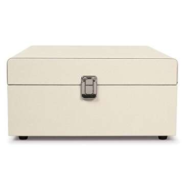 Crosley CR8017A-DU Voyager Vintage Portable Vinyl Record Player Turntable with Bluetooth Receiver and Built-in Speakers, Dune