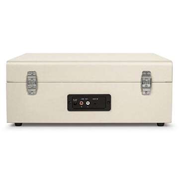 Crosley CR8017A-DU Voyager Vintage Portable Vinyl Record Player Turntable with Bluetooth Receiver and Built-in Speakers, Dune