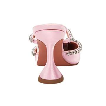 Elegant VETASTE Satin Heeled Mules for Women in Pink