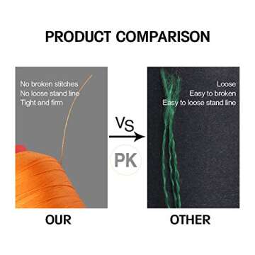 Desirable Life Bonded Nylon N66 Sewing Thread 1500 Yards Size #69 T70 210D/3 for Leather Denim Hand Machine Craft Shoe Bag Repairing Strong Heavy Duty High Temperature Resistant Waterproof (Brown)