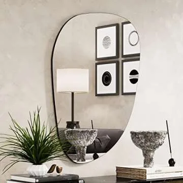 DWELLER Irregular Mirror for Wall Decor 36.2"x27.1", Asymmetrical Mirror, Modern Frameless Wall Mirr...