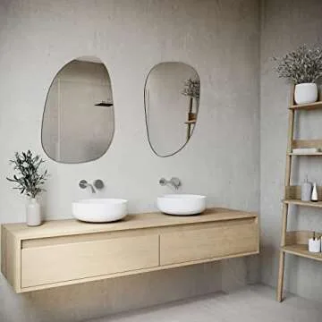 DWELLER Irregular Mirror for Wall Decor 36.2"x27.1", Asymmetrical Mirror, Modern Frameless Wall Mirror for Bathroom Bedroom Entryway Living Room Vanity