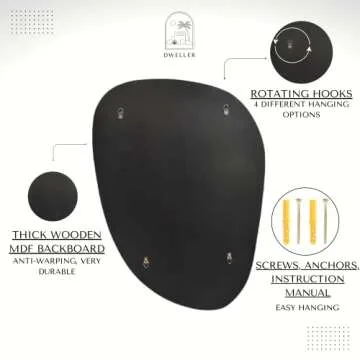 DWELLER Irregular Mirror for Wall Decor 36.2"x27.1", Asymmetrical Mirror, Modern Frameless Wall Mirror for Bathroom Bedroom Entryway Living Room Vanity