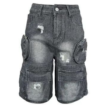 Womens High Waisted Jean Shorts Stretchy Y2K Button Bermuda Cargo Denim Shorts