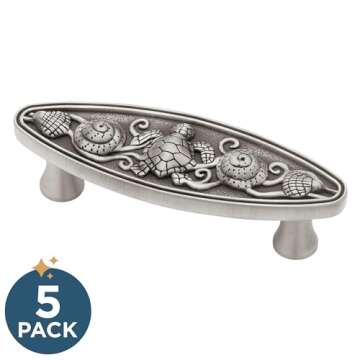Franklin Brass Seaside Cottage Oval (5-Pack) Cabinet Handles 3" Hole Center Brushed Satin Pewter Kit...
