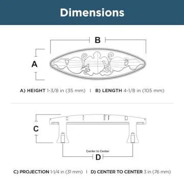 Franklin Brass Seaside Cottage Oval (5-Pack) Cabinet Handles 3" Hole Center Brushed Satin Pewter Kitchen Drawer Pulls Dresser, Furniture Hardware PBF663-BSP-C1