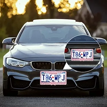 OTOSTAR Bling License Plate Frame with Ribbon Bow