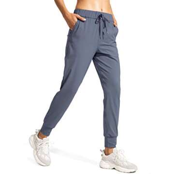 SANTINY Women's Joggers Pants Pockets Drawstring Running Sweatpants for Women Lounge Workout Jogging(Dusty Blue_S)