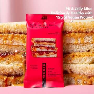 TRUBAR Vegan Protein Bar, Get In My Belly Pb & Jelly, Gluten Free, Plant Based, High Fiber, Dairy Fr...