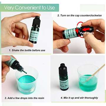 LET'S RESIN Epoxy Resin Paint Pigment 16 Color Concentrated Liquid Epoxy Resin Dye, Colorant for Resin Coloring, Resin Jewelry, Resin Art Crafts DIY Making (Each 0.35oz)
